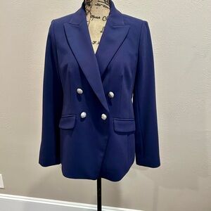 Talbots Blazer size 2. Navy. NWT double breasted with silver buttons non smoke